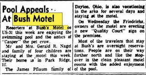 Bushs Motel - Jul 1962 Article